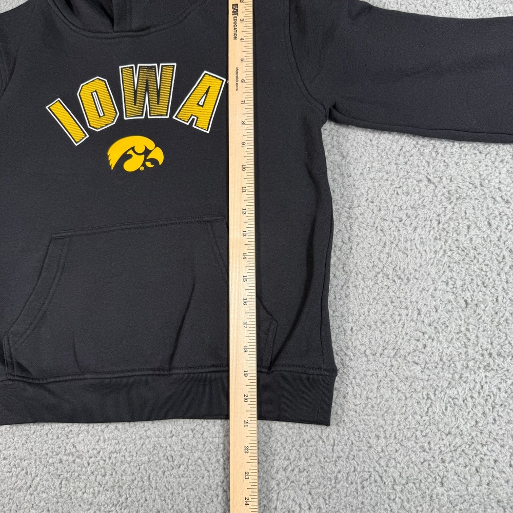 Iowa Hawkeyes Hoodie Youth Medium Black NCAA University Sweatshirt w/Facemask - Picture 7 of 8